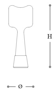 Dimensions of the Teco Incanto Italamp Table Lamp